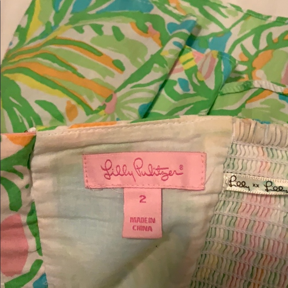 Lilly Pulitzer Strapless Peplum Top - Picture 3 of 5